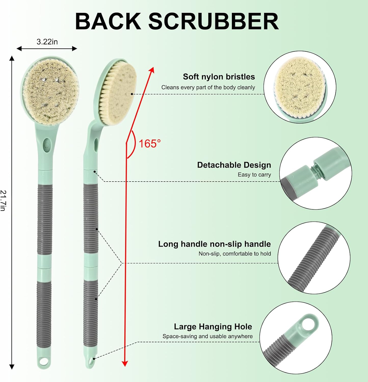 Back Scrubber for Shower, 21.7