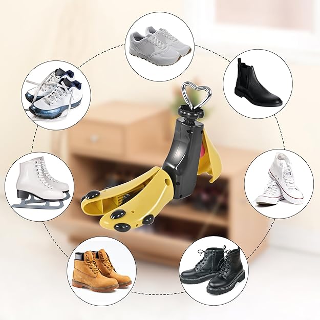 UHIAGREE Shoe Stretcher Women Men, Boot Stretcher Women, Adjustable Unisex Boot Wide Feet (Yellow Pack of 2 (For Wm