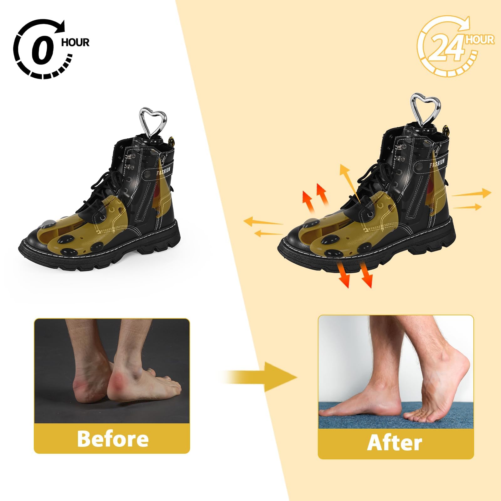 UHIAGREE Shoe Stretcher Women Men, Boot Stretcher Women, Adjustable Unisex Boot Wide Feet (Yellow(For Wm