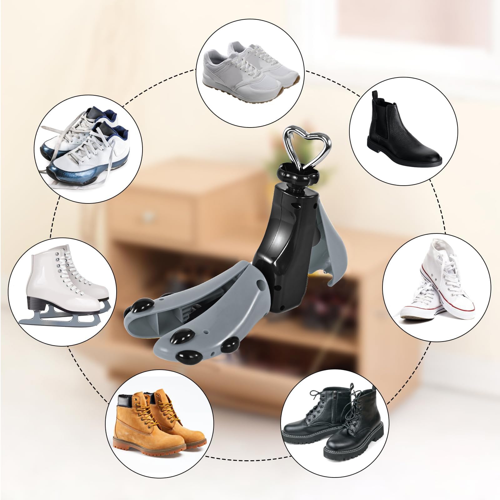 UHIAGREE Shoe Stretcher Women Men, Boot Stretcher Women, Adjustable Unisex Boot Wide Feet (Grey(For Wm