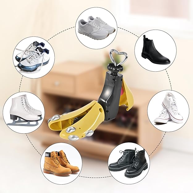 UHIAGREE Shoe Stretcher Women Men, Boot Stretcher Women, Adjustable Unisex Boot Wide Feet (Yellow+Metal plug (For Wm