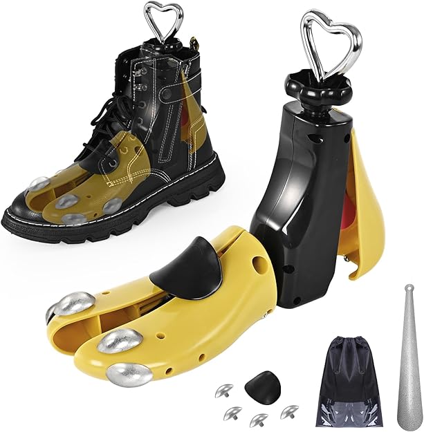 UHIAGREE Shoe Stretcher Women Men, Boot Stretcher Women, Adjustable Unisex Boot Wide Feet (Yellow+Metal plug (For Wm