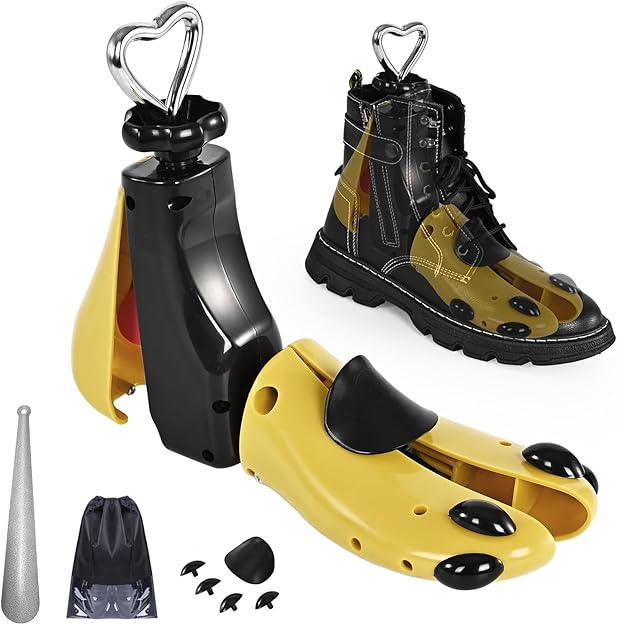 UHIAGREE Shoe Stretcher Women Men, Boot Stretcher Women, Adjustable Unisex Boot Wide Feet (Yellow (For Wm