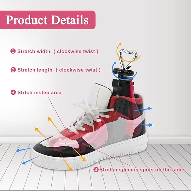 Shoe Stretcher Women Men, Boot Stretcher Women, Adjustable Unisex Boot Wide Feet Red (S(2 Pack for Women Size 6-11,men