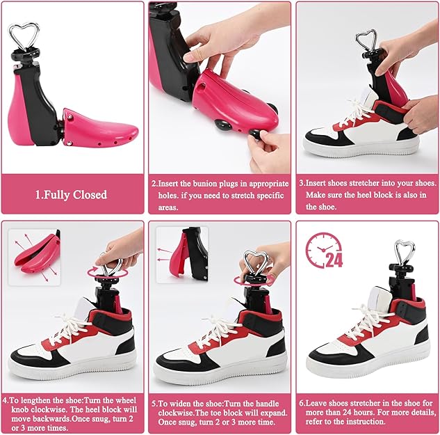 Shoe Stretcher Women Men, Boot Stretcher Women, Adjustable Unisex Boot Wide Feet Red (S(2 Pack for Women Size 6-11,men
