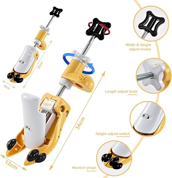 UHIAGREE Shoe Stretcher, 6 Way Shoe Stretcher Women and Men, Adjustable Length, Width and Height Shoe Widener Stretcher(L(for Men