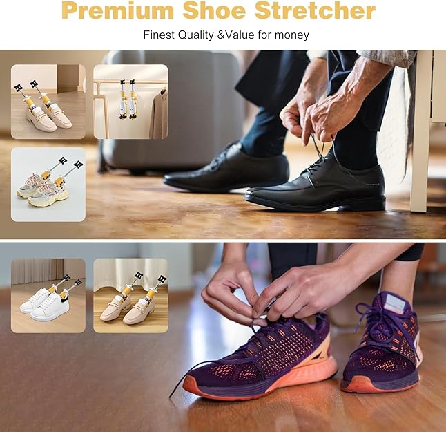UHIAGREE Shoe Stretcher, 6 Way Shoe Stretcher Women and Men, Adjustable Length, Width and Height Shoe Widener Stretcher(L(for Men