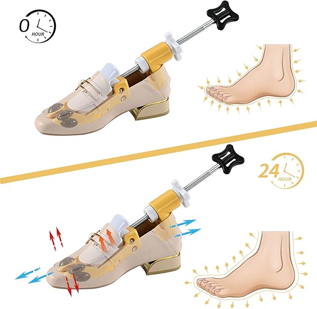 UHIAGREE Shoe Stretcher, 6 Way Shoe Stretcher Women and Men, Adjustable Length, Width and Height Shoe Widener Stretcher(L(for Men