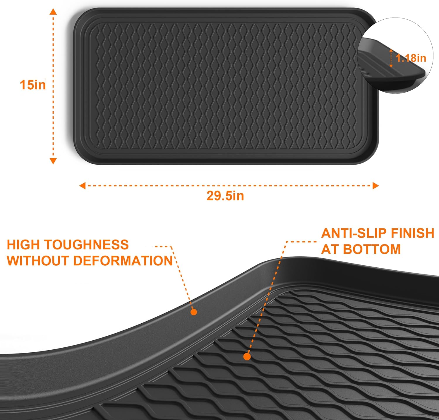 Boot Trays for Entryway, Multifunctional Shoe Mat with Cleaning Brush, Boot Tray for Shoes Plants Pots Paint Tins Pet Bowls (1pcs 30