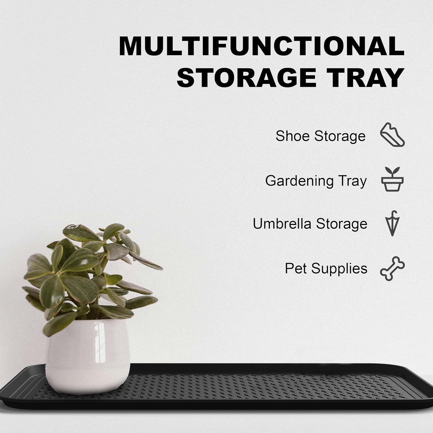 Boot Trays for Entryway, Multifunctional Shoe Mat with Cleaning Brush, Boot Tray for Shoes Plants Pots Paint Tins Pet Bowls (1pcs 30