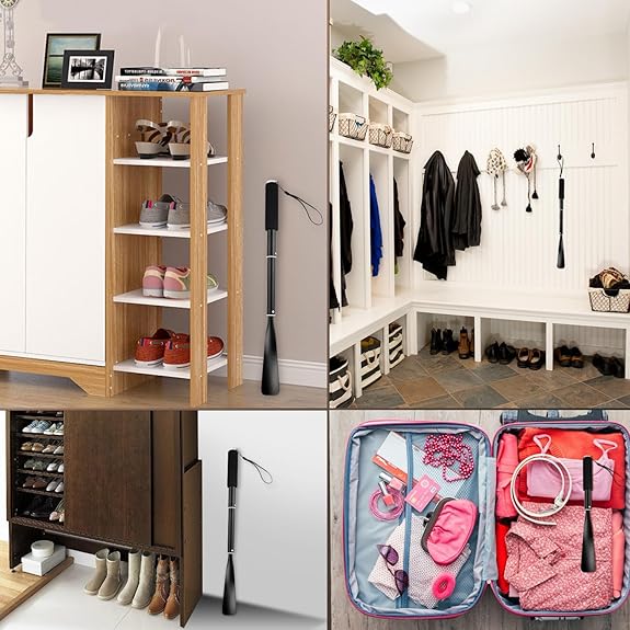 Calzador de Zapatos Largo, Calzador Retráctil de 37-94 cm, Calzador de Aluminio Para Hombres, Mujeres, Niños y Personas Mayores, Para todo tipo de Calzado