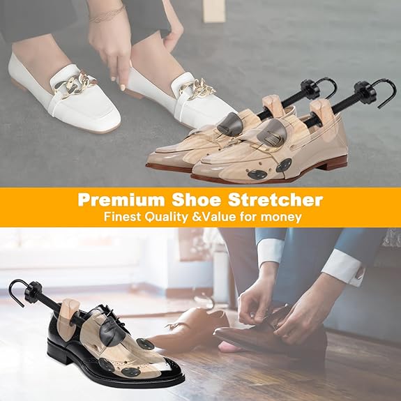 Madera Estirador de Zapatos, Par de Ensanchadores de Zapatos de 4 Vías, Extensores de Zapatos de Madera para Mujeres y Hombres (S (para tamaño de 36.5-40.5))