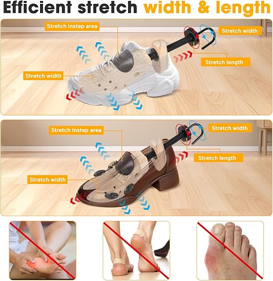 Madera Estirador de Zapatos, Par de Ensanchadores de Zapatos de 4 Vías, Extensores de Zapatos de Madera para Mujeres y Hombres (S (para tamaño de 36.5-40.5))